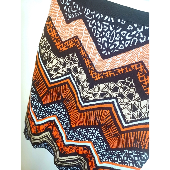 Orange Zigzag Knit Skirt - Picture 2 of 2